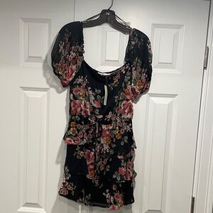 Miami Black Floral Mini Dress